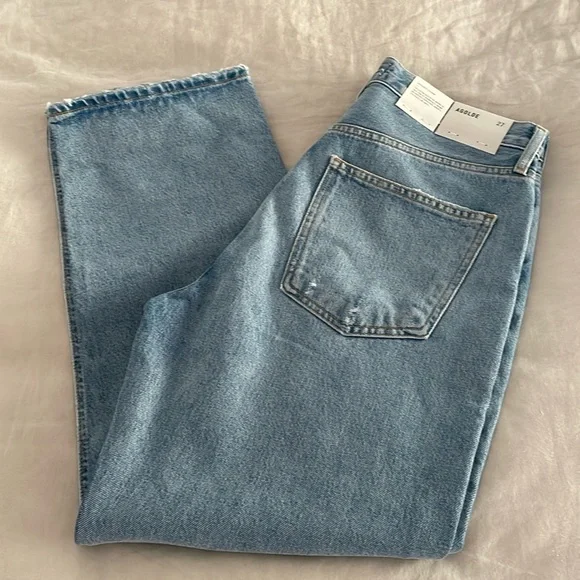 NWT Agolde 90s Crop Mid Rise Loose Straight in Replica. Size 27. - Picture 2 of 8